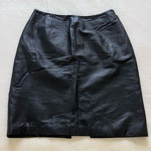 Brandon Thomas Black Leather Skirt